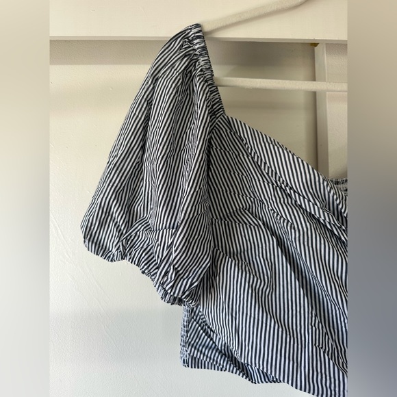 J. Crew Puff Sleeve Striped Cropped Top - Picture 11 of 12